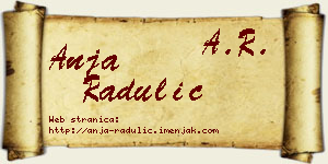Anja Radulić vizit kartica